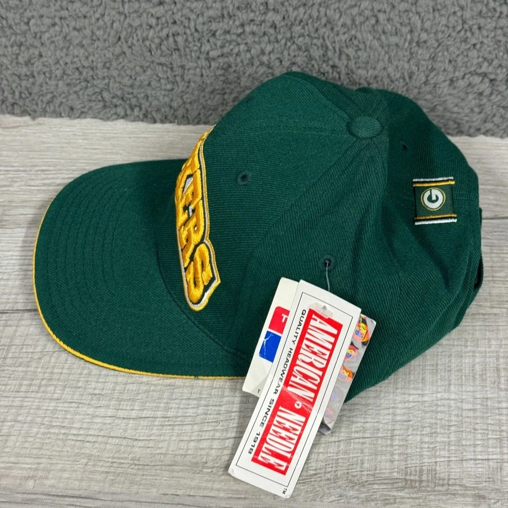 Vintage Green Bay Packers Hat Cap Strapback Adjustable Nfl American‎ Needle New
